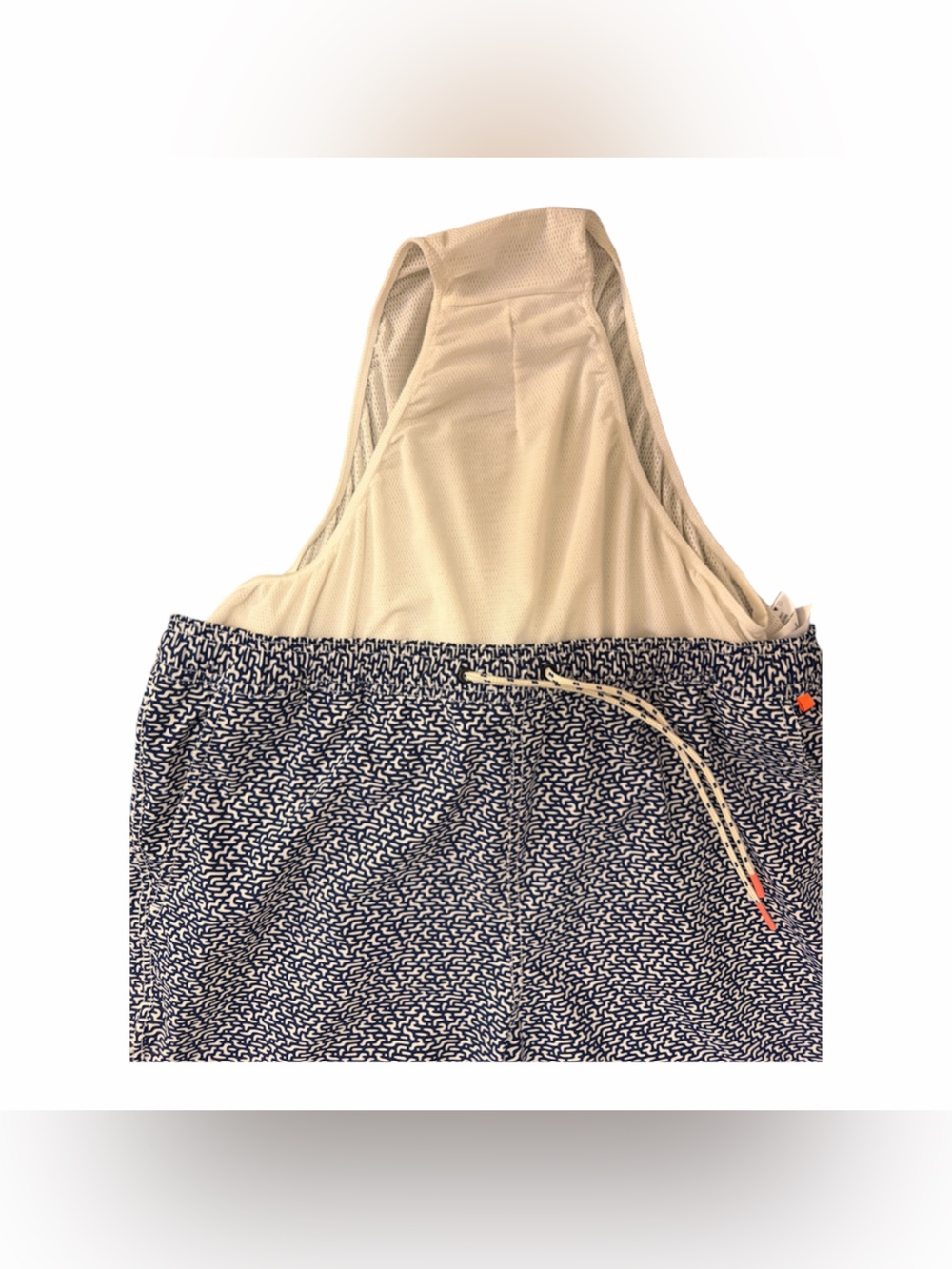 Psycho Bunny Navy & White Micro Print Swim Trunks with Drawcord size L - Picture 4 of 5